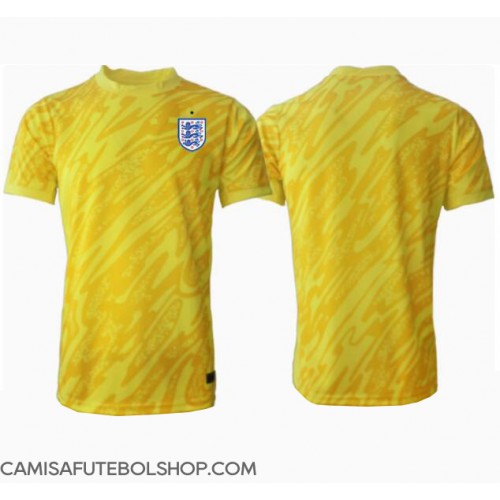 Camisa de time de futebol Inglaterra Goleiro Replicas 2º Equipamento Europeu 2024 Manga Curta